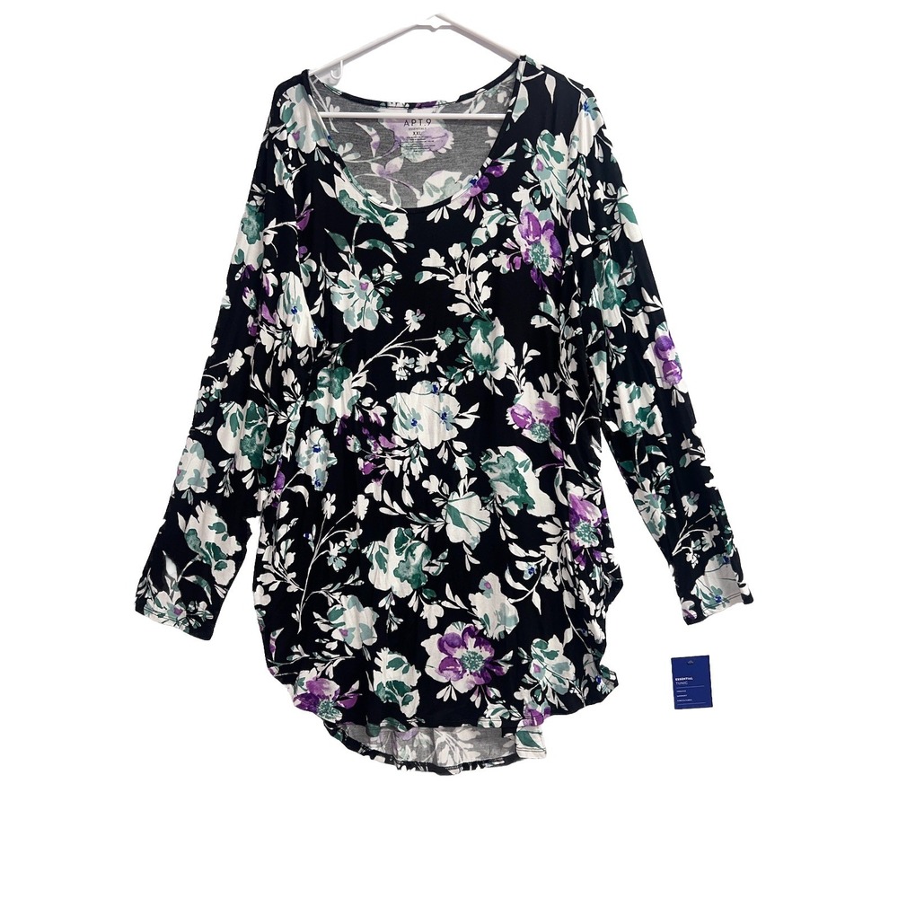 APT  sz 2X  Top‎  stretch floral NWT